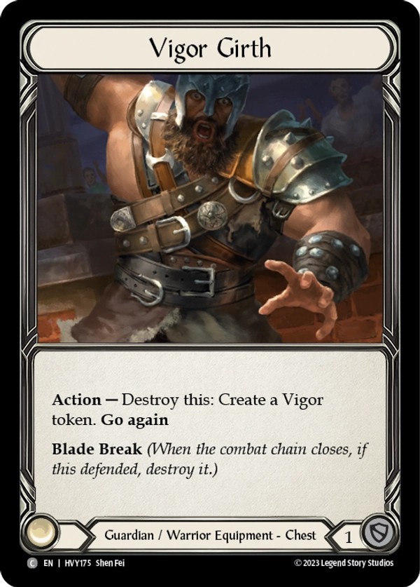 [HVY175]Vigor Girth[Common]（Heavy Hitters Guardian/Warrior Equipment Chest）【FleshandBlood FaB】