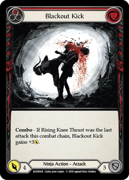 [KSU009-R]Blackout Kick[Rare]（Blitz Deck Ninja Action Attack Red）【FleshandBlood FaB】
