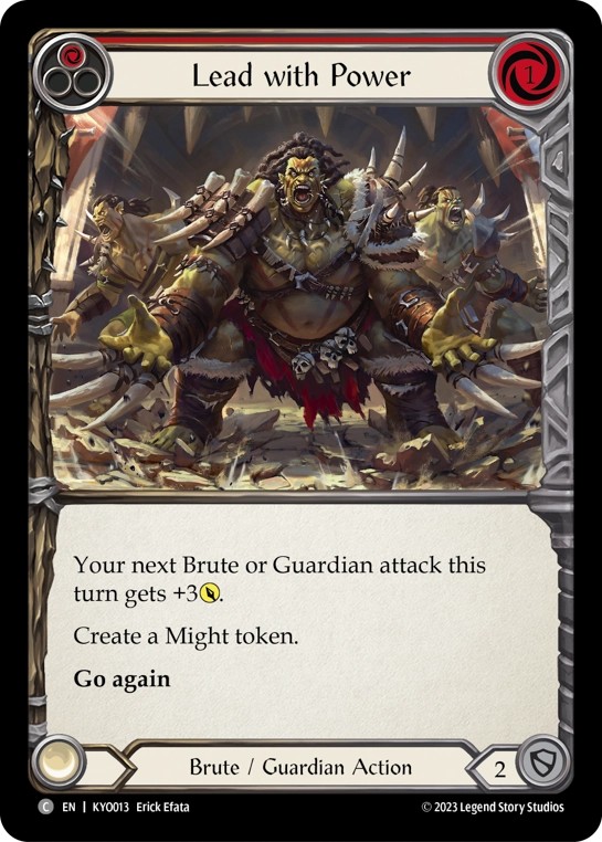 [KYO013]Lead with Power[Common]（Blitz Deck Brute/Guardian Action Non-Attack Red）【FleshandBlood FaB】