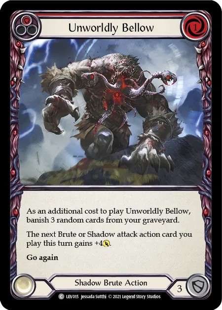 [LEV015]Unworldly Bellow[Common]（Blitz Deck Shadow Brute Action Non-Attack Red）【FleshandBlood FaB】