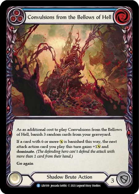 [LEV019]Convulsions from the Bellows of Hell[Rare]（Blitz Deck Shadow Brute Action Non-Attack Blue）【FleshandBlood FaB】
