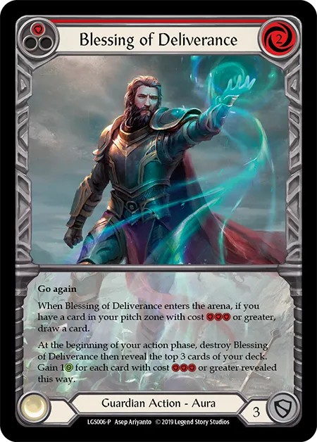 [LGS006-P]Blessing of Deliverance[Promo]（Armory Guardian Action Aura Non-Attack Red）【FleshandBlood FaB】