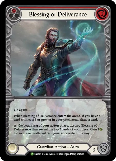 [LGS023-Rainbow Foil]Blessing of Deliverance[Promo]（Armory Guardian Action Aura Non-Attack Red）【FleshandBlood FaB】