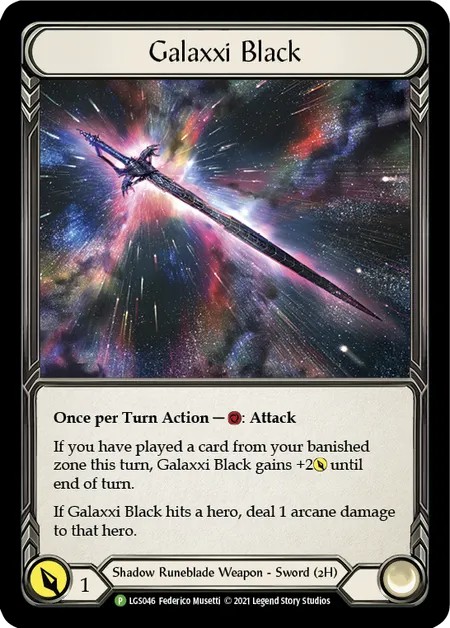[LGS046-Cold Foil]Galaxxi Black[Promo]（Armory Shadow Runeblade Weapon 2H Sword）【FleshandBlood FaB】