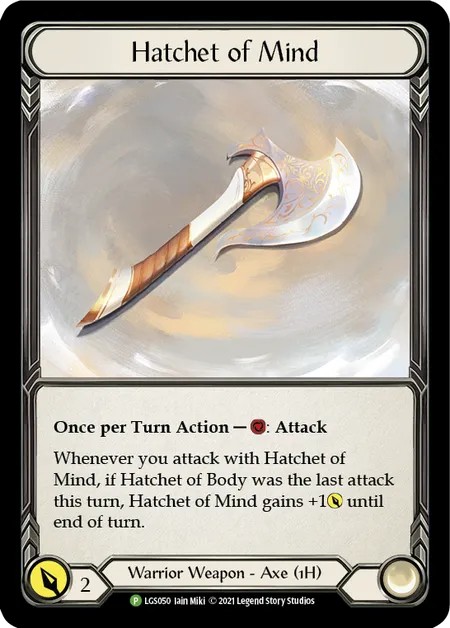 [LGS050-Cold Foil]Hatchet of Mind[Promo]（Armory Warrior Weapon 1H Axe）【FleshandBlood FaB】