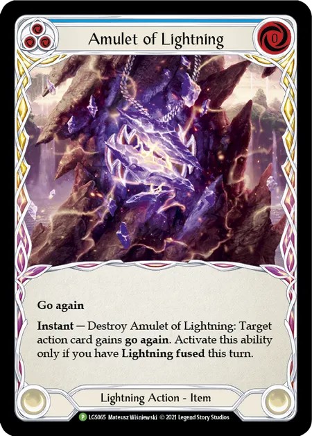 [LGS065-Cold Foil]Amulet of Lightning[Promo]（Armory Lightning NotClassed Action Item Non-Attack Blue）【FleshandBlood FaB】