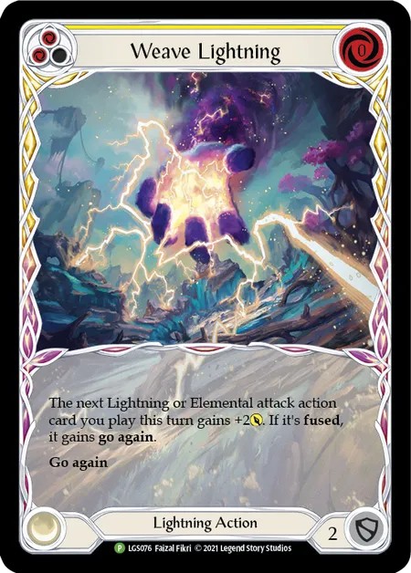 [LGS076-Rainbow Foil]Weave Lightning[Promo]（Armory Lightning NotClassed Action Non-Attack Yellow）【FleshandBlood FaB】