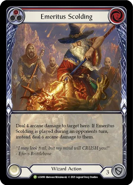 [LGS090-Rainbow Foil]Emeritus Scolding[Promo]（Armory Wizard Action Non-Attack Red）【FleshandBlood FaB】