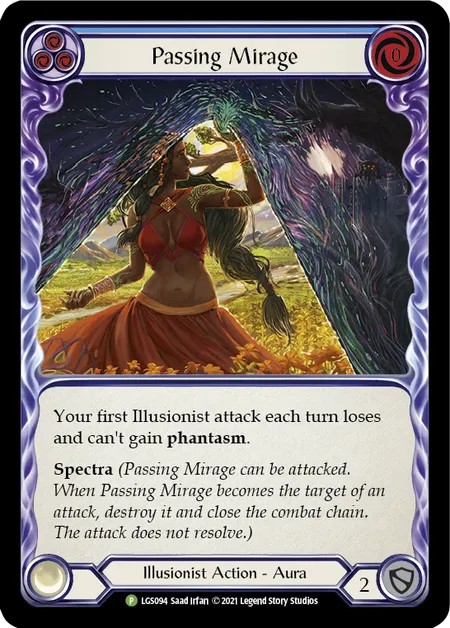 [LGS094-Cold Foil]Passing Mirage[Promo]（Armory Illusionist Action Aura Non-Attack Blue）【FleshandBlood FaB】