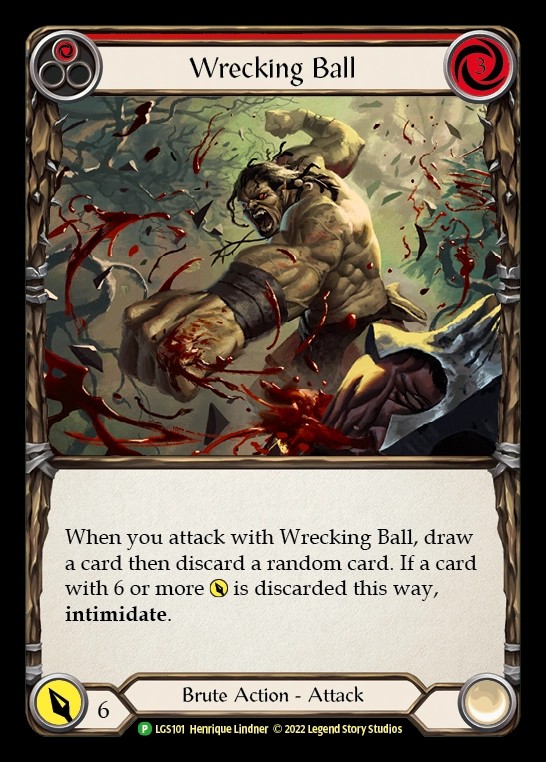 [LGS101-Rainbow Foil]Wrecking Ball[Promo]（Armory Brute Action Attack Red）【FleshandBlood FaB】