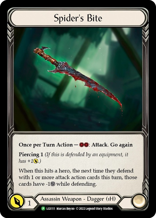 [LGS111-Cold Foil]Spider’s Bite[Promo]（Armory Assassin Weapon 1H  Dagger）【FleshandBlood FaB】