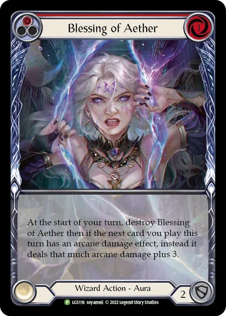 [LGS116-Rainbow Foil]Blessing of Aether[Promo]（Armory Wizard Action Aura  Non-Attack Red）【FleshandBlood FaB】