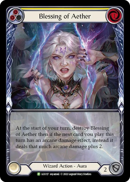 [LGS117-Rainbow Foil]Blessing of Aether[Promo]（Armory Wizard Action Aura  Non-Attack Yellow）【FleshandBlood FaB】