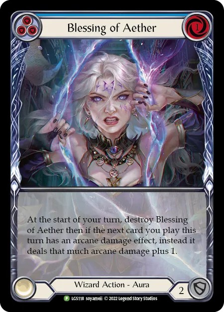 [LGS118-Rainbow Foil]Blessing of Aether[Promo]（Armory Wizard Action Aura  Non-Attack Blue）【FleshandBlood FaB】