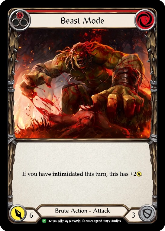 [LGS146-Rainbow Foil]Beast Mode[Promo]（Armory Brute Action Attack Red）【FleshandBlood FaB】