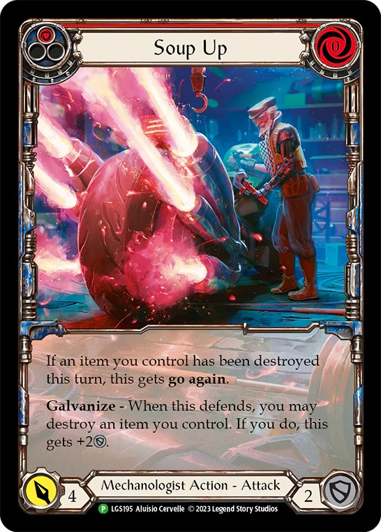 [LGS195-Rainbow Foil]Soup Up[Promo]（Armory Mechanologist Action Attack Red）【FleshandBlood FaB】