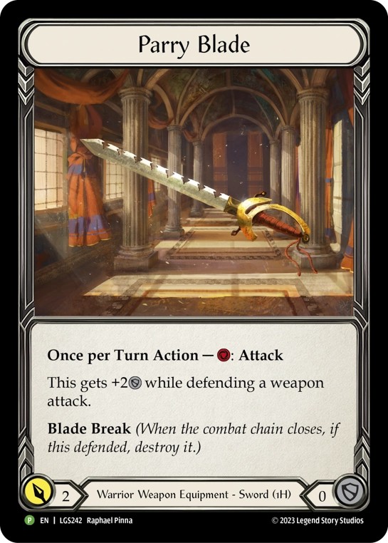 [LGS242-Rainbow Foil]Parry Blade[Promo]（Armory Warrior Weapon/Equipment 1H Sword）【FleshandBlood FaB】