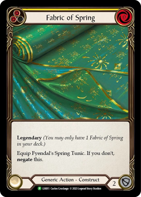 [LSS011-Cold Foil]Fabric of Spring｜Fyendal’s Spring Tunic[Promo]（Promo Generic Action Equipment Construct  Non-Attack Chest）【FleshandBlood FaB】
