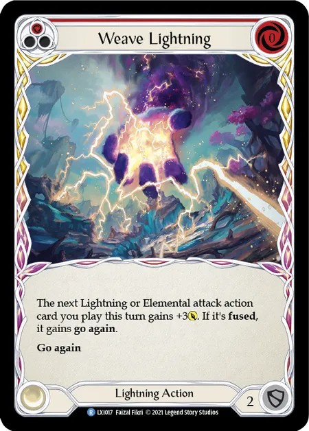 [LXI017]Weave Lightning[Rare]（Blitz Deck Lightning NotClassed Action Non-Attack Red）【FleshandBlood FaB】