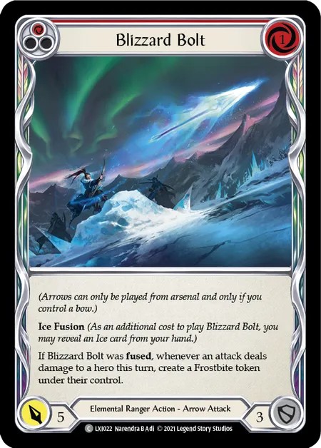 [LXI022]Blizzard Bolt[Common]（Blitz Deck Elemental Ranger Action Arrow Attack Red）【FleshandBlood FaB】
