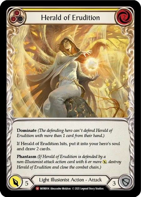 [MON004-Rainbow Foil]Herald of Erudition[Majestic]（Monarch First Edition Light Illusionist Action Attack Yellow）【FleshandBlood FaB】