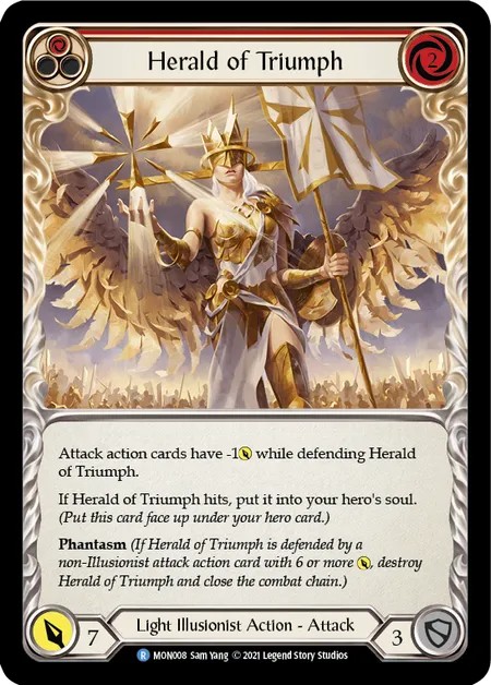 [MON008]Herald of Triumph[Rare]（Monarch First Edition Light Illusionist Action Attack Red）【FleshandBlood FaB】