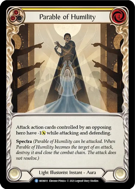 [MON011]Parable of Humility[Rare]（Monarch First Edition Light Illusionist Instant Aura Yellow）【FleshandBlood FaB】