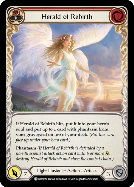 [MON020-Rainbow Foil]Herald of Rebirth[Common]（Monarch First Edition Light Illusionist Action Attack Red）【FleshandBlood FaB】
