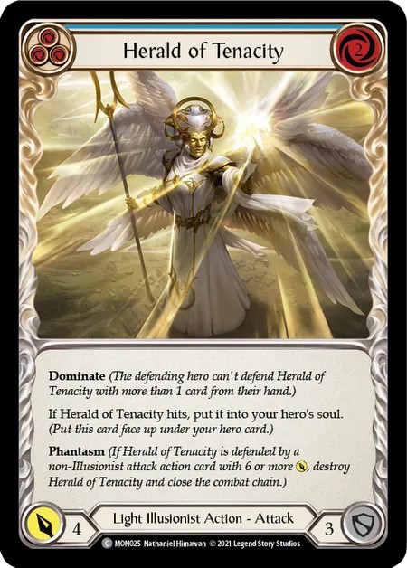 [MON025]Herald of Tenacity[Common]（Monarch First Edition Light Illusionist Action Attack Blue）【FleshandBlood FaB】