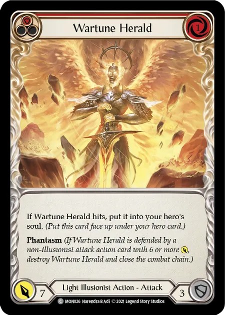 [MON026]Wartune Herald[Common]（Monarch First Edition Light Illusionist Action Attack Red）【FleshandBlood FaB】