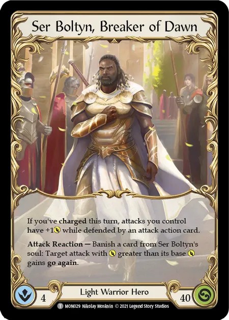 [MON029]Ser Boltyn, Breaker of Dawn[Tokens]（Monarch First Edition Light Warrior Hero）【FleshandBlood FaB】