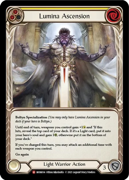 [MON034]Lumina Ascension[Majestic]（Monarch First Edition Light Warrior Action Non-Attack Yellow）【FleshandBlood FaB】
