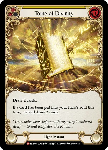 [MON065]Tome of Divinity[Majestic]（Monarch First Edition Light NotClassed Instant Yellow）【FleshandBlood FaB】