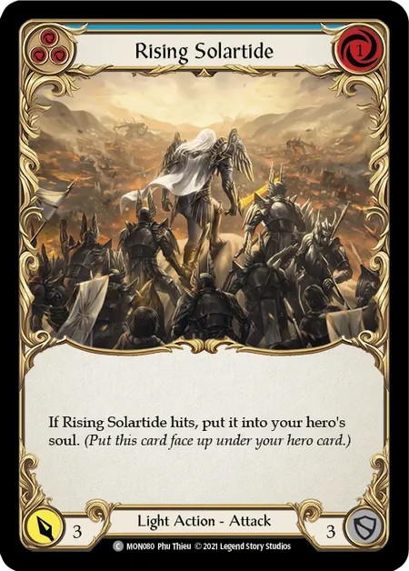 [MON080]Rising Solartide[Common]（Monarch First Edition Light NotClassed Action Attack Blue）【FleshandBlood FaB】