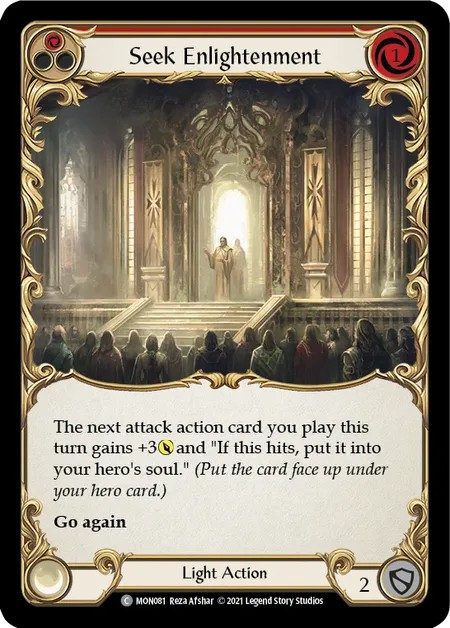 [MON081]Seek Enlightenment[Common]（Monarch First Edition Light NotClassed Action Non-Attack Red）【FleshandBlood FaB】