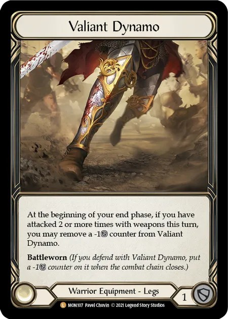 [MON107-Cold Foil]Valiant Dynamo[Legendarys]（Monarch First Edition Warrior Equipment Legs）【FleshandBlood FaB】