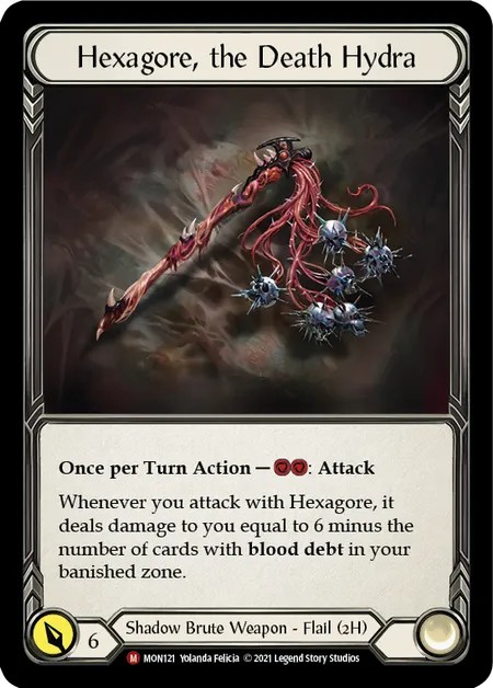 [MON121]Hexagore, the Death Hydra[Majestic]（Monarch First Edition Shadow Brute Weapon 2H Flail）【FleshandBlood FaB】