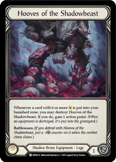 [MON122]Hooves of the Shadowbeast[Common]（Monarch First Edition Shadow Brute Equipment Legs）【FleshandBlood FaB】