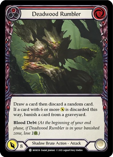 [MON138]Deadwood Rumbler[Common]（Monarch First Edition Shadow Brute Action Attack Red）【FleshandBlood FaB】