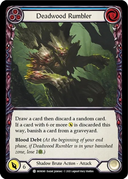 [MON140]Deadwood Rumbler[Common]（Monarch First Edition Shadow Brute Action Attack Blue）【FleshandBlood FaB】