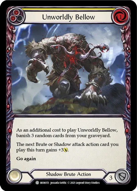 [MON151]Unworldly Bellow[Common]（Monarch First Edition Shadow Brute Action Non-Attack Yellow）【FleshandBlood FaB】