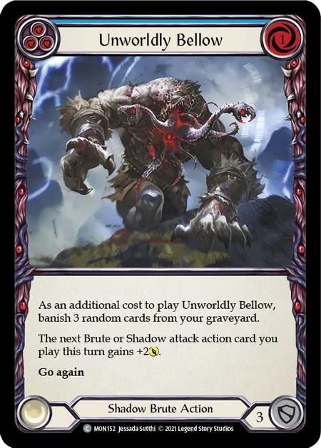 [MON152-Rainbow Foil]Unworldly Bellow[Common]（Monarch First Edition Shadow Brute Action Non-Attack Blue）【FleshandBlood FaB】