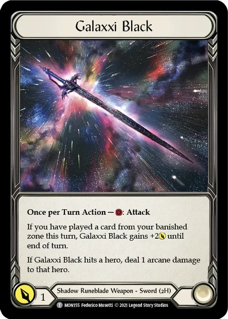 [MON155-Cold Foil]Galaxxi Black[Tokens]（Monarch First Edition Shadow Runeblade Weapon 2H Sword）【FleshandBlood FaB】