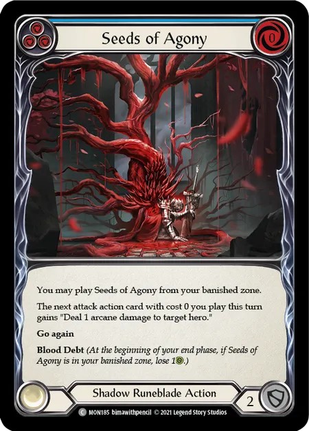 [MON185]Seeds of Agony[Common]（Monarch First Edition Shadow Runeblade Action Non-Attack Blue）【FleshandBlood FaB】