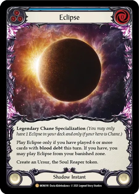 [MON190-Cold Foil]Eclipse[Legendarys]（Monarch First Edition Shadow NotClassed Instant Blue）【FleshandBlood FaB】