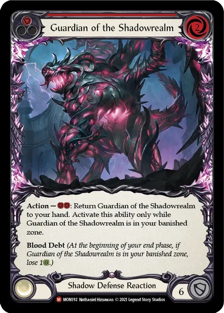 [MON192]Guardian of the Shadowrealm[Majestic]（Monarch First Edition Shadow NotClassed Defense Reaction Red）【FleshandBlood FaB】