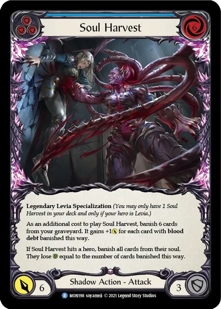 [MON198]Soul Harvest[Rare]（Monarch First Edition Shadow NotClassed Action Attack Blue）【FleshandBlood FaB】