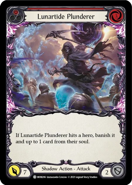 [MON206]Lunartide Plunderer[Common]（Monarch First Edition Shadow NotClassed Action Attack Red）【FleshandBlood FaB】