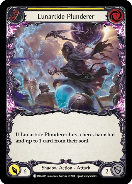 [MON207-Rainbow Foil]Lunartide Plunderer[Common]（Monarch First Edition Shadow NotClassed Action Attack Yellow）【FleshandBlood FaB】