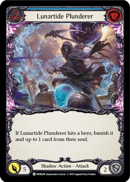 [MON208-Rainbow Foil]Lunartide Plunderer[Common]（Monarch First Edition Shadow NotClassed Action Attack Blue）【FleshandBlood FaB】